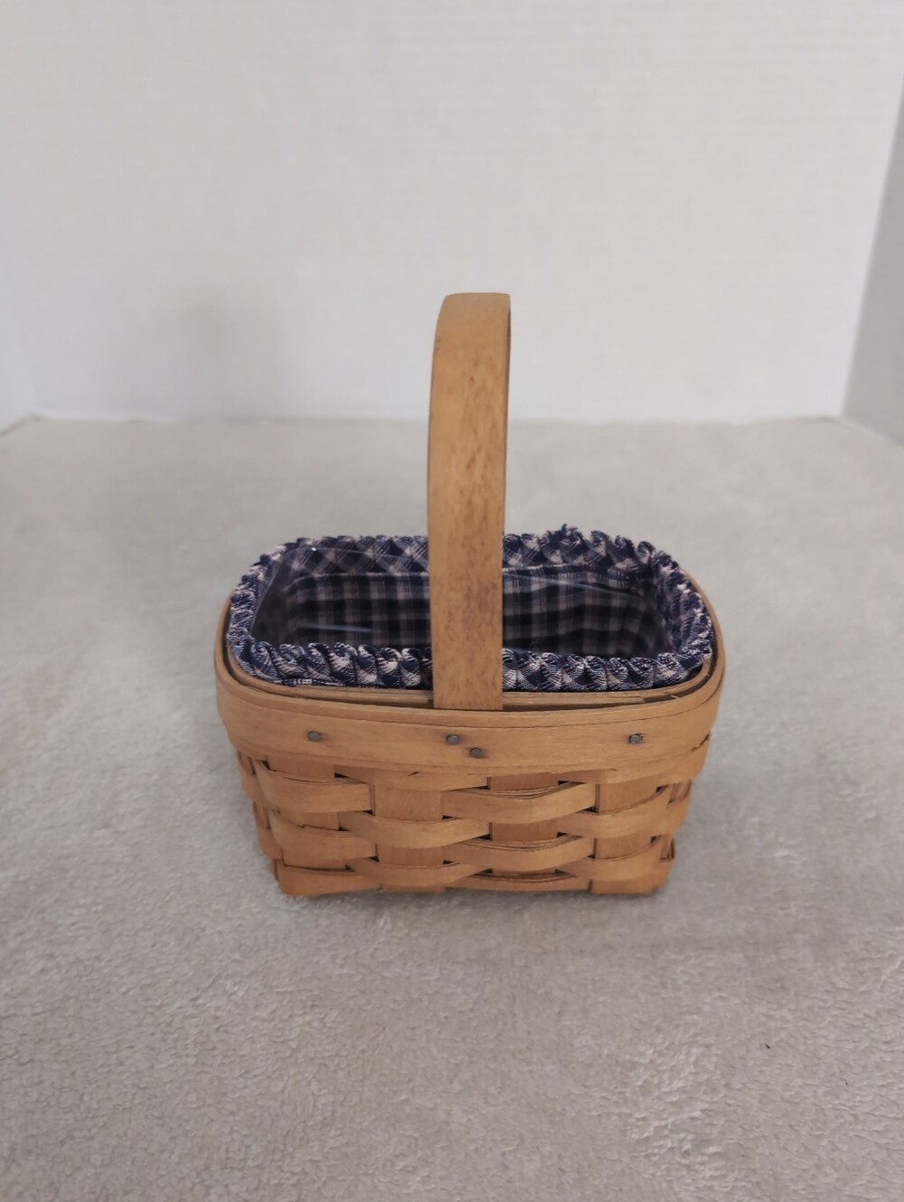 LONGABERGER 1995 Horizon Of Hope Basket w/ Plaid Liner & Protector